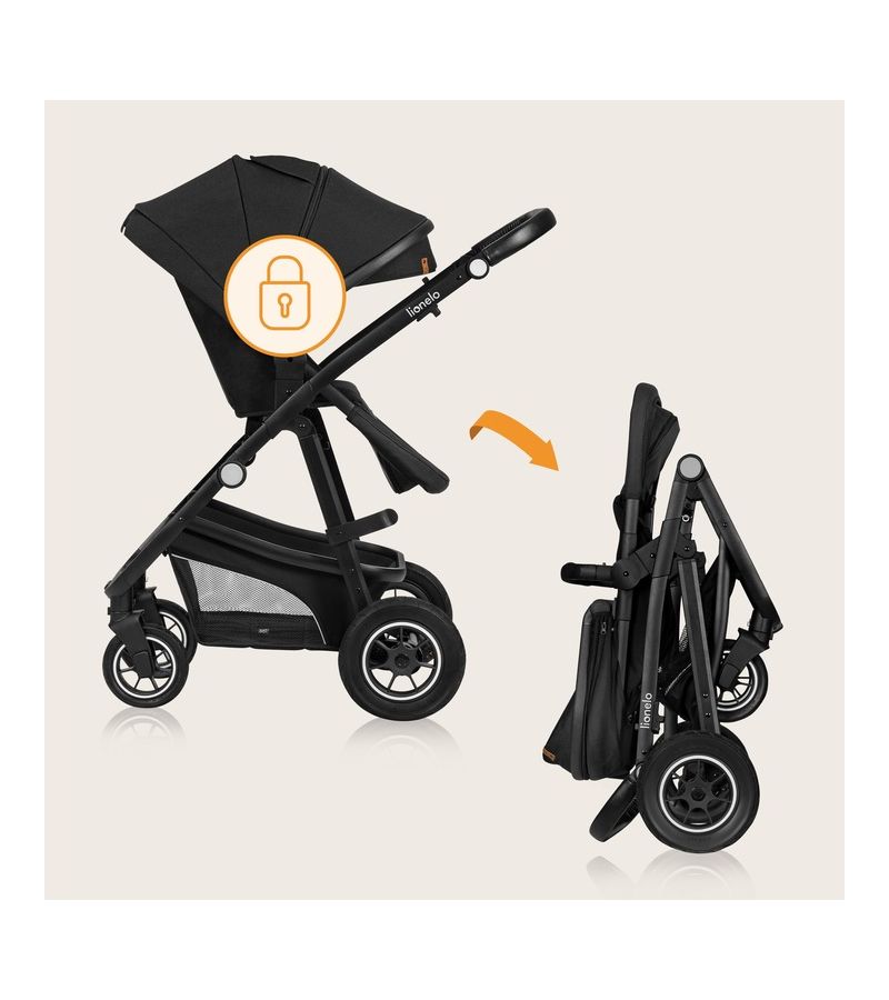 Lionelo Bianka Καρότσι 3 σε 1 έως 22 kg Black Onyx
