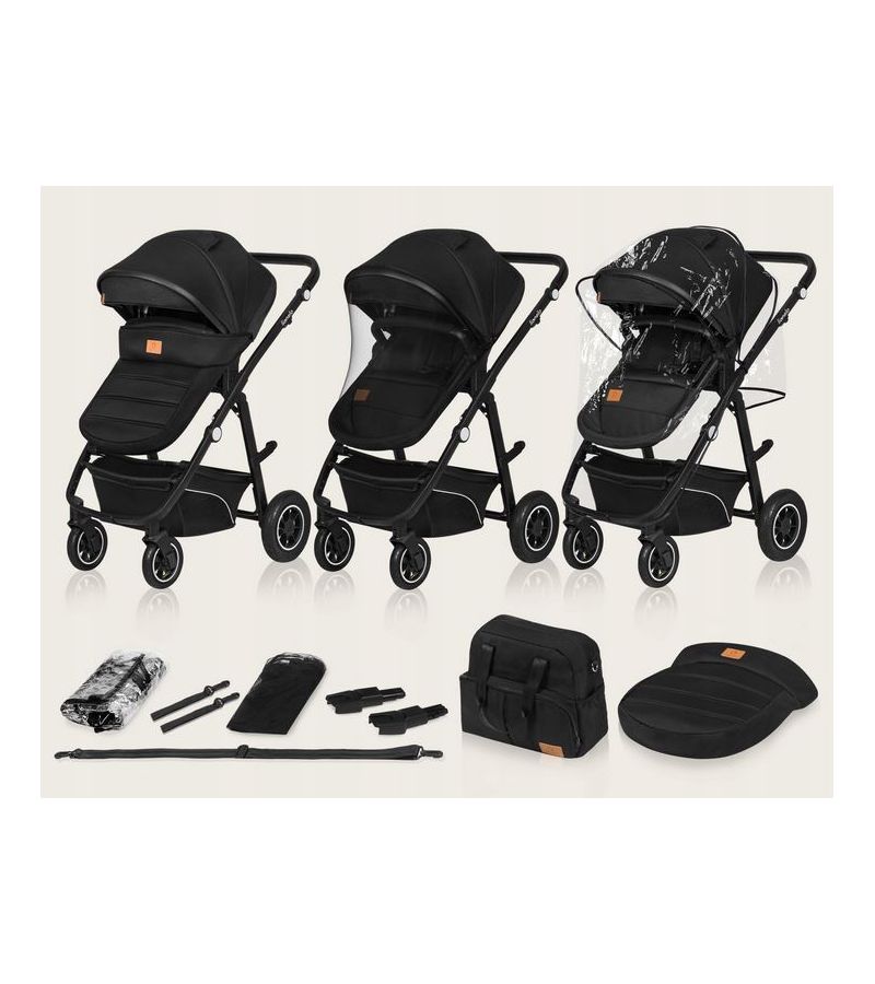 Lionelo Bianka Καρότσι 3 σε 1 έως 22 kg Black Onyx