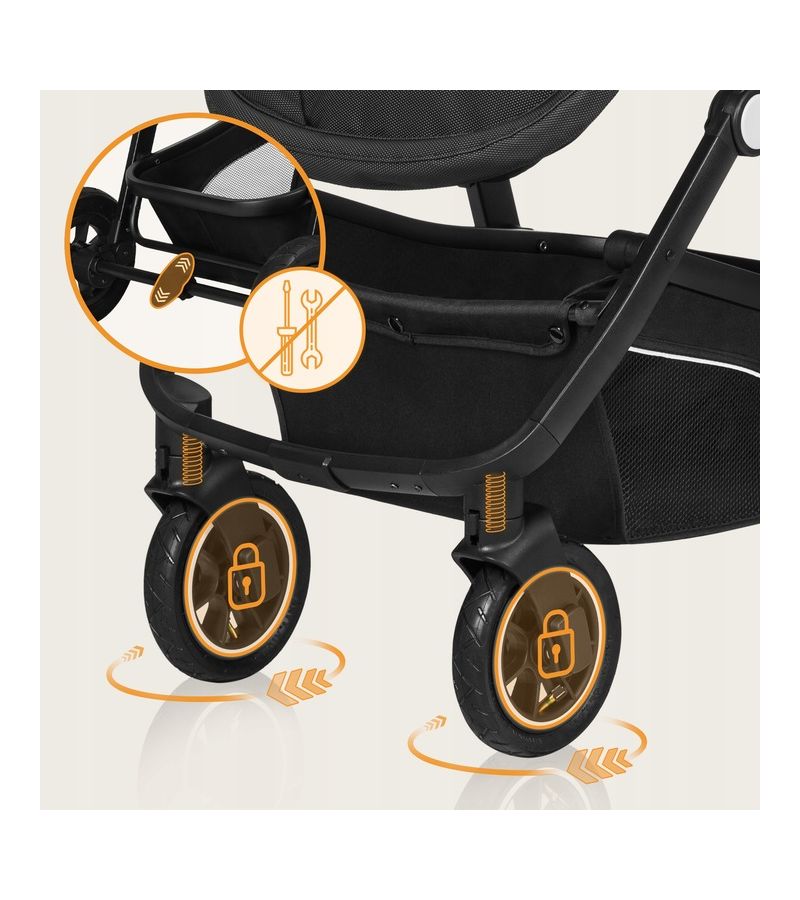 Lionelo Bianka Καρότσι 3 σε 1 έως 22 kg Black Onyx