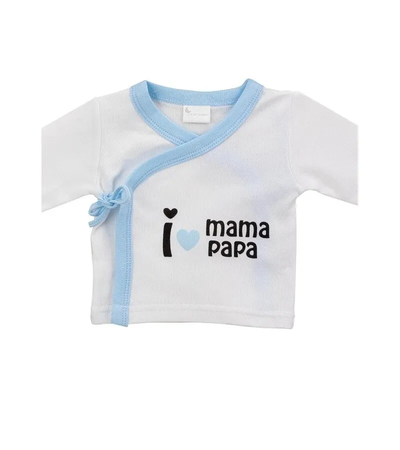 Interbaby I Love Mama-Papa Σετ Δώρου 4 τμχ (0-6 μηνών) Blue