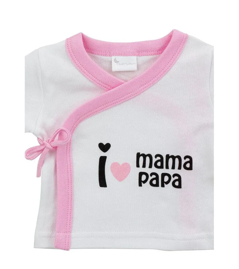 Interbaby I Love Mama-Papa Σετ Δώρου 4 τμχ (0-6 μηνών) Pink