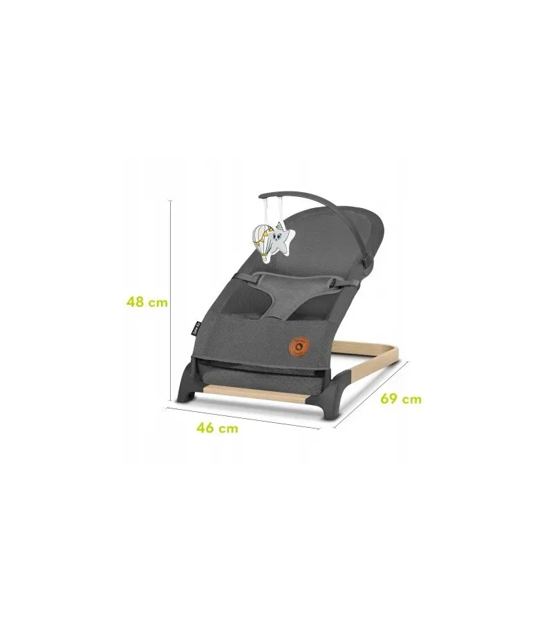 Lionelo June Air Βρεφικό Ρηλάξ Gray Graphite