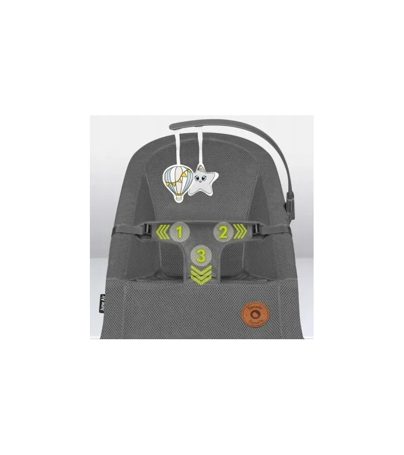 Lionelo June Air Βρεφικό Ρηλάξ Gray Graphite