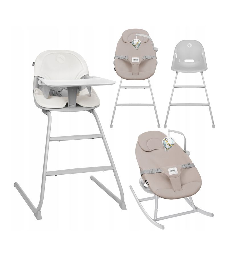 Lionelo Dalia Set Καρεκλάκι φαγητού & Relax 4 σε 1 Gray Stone