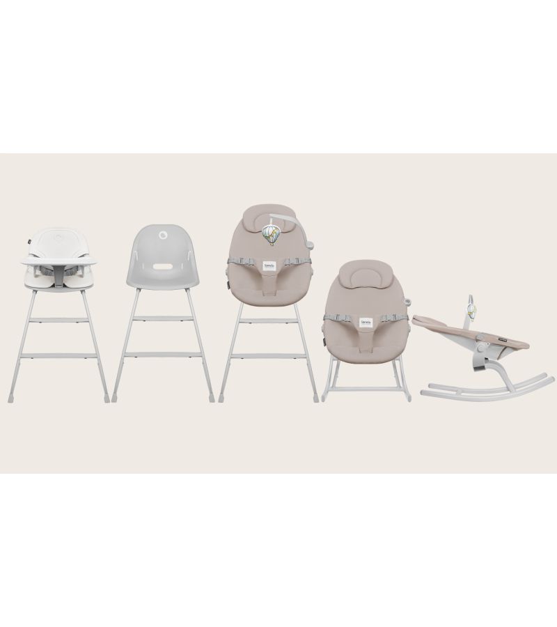Lionelo Dalia Set Καρεκλάκι φαγητού & Relax 4 σε 1 Gray Stone