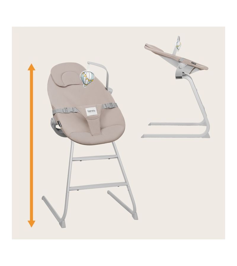 Lionelo Dalia Set Καρεκλάκι φαγητού & Relax 4 σε 1 Gray Stone