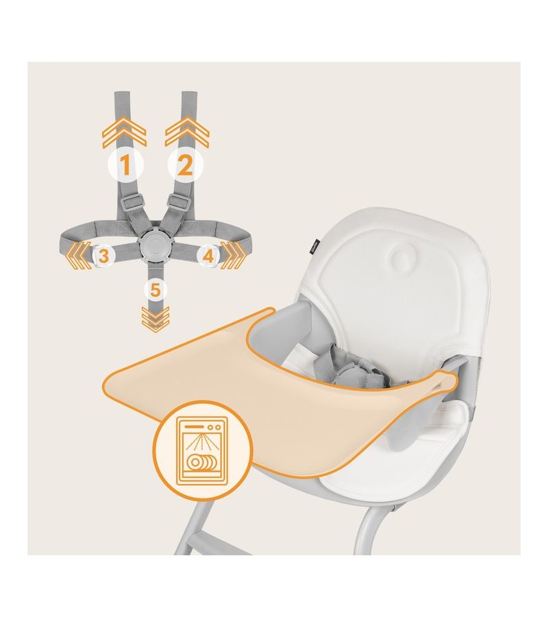 Lionelo Dalia Set Καρεκλάκι φαγητού & Relax 4 σε 1 Gray Stone