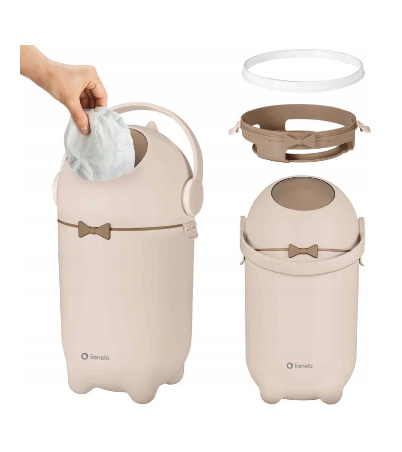 Lionelo Purebin Κάδος για Πάνες Αεροστεγής & Άοσμος Beige Sand