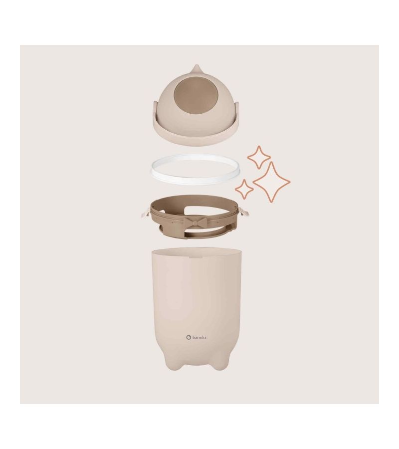 Lionelo Purebin Κάδος για Πάνες Αεροστεγής & Άοσμος Beige Sand