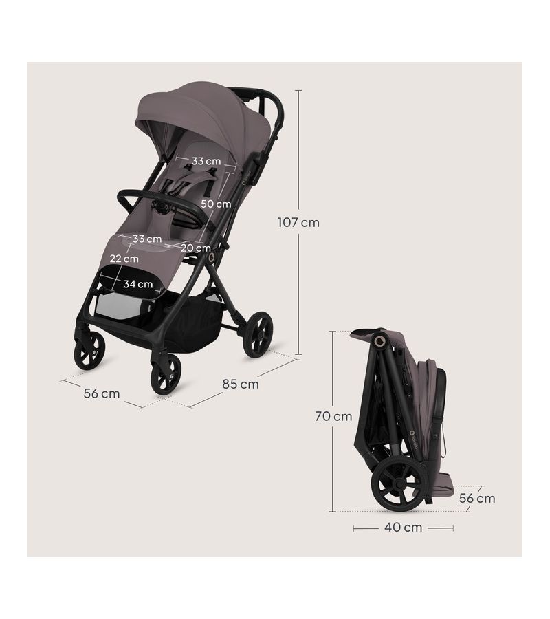 Lionelo Tansi Καρότσι Ταξιδίου έως 22kg Beige Taupe