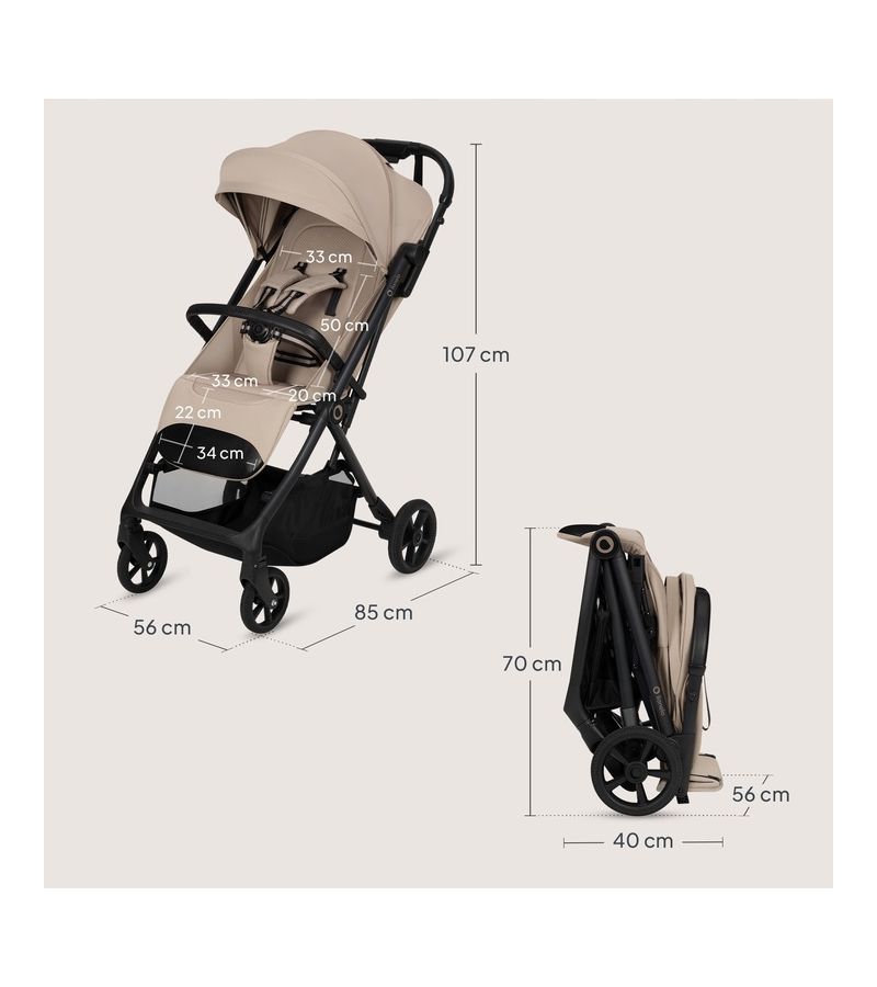 Lionelo Tansi Καρότσι Ταξιδίου έως 22kg Beige Sand