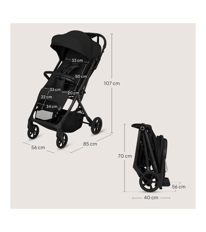 Lionelo Tansi Καρότσι Ταξιδίου έως 22kg Black Onyx