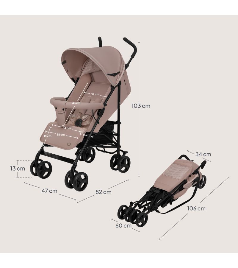 Lionelo Elia Βρεφικό Καρότσι Μπαστούνι Beige Taupe