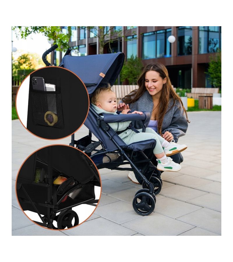 Lionelo Elia Βρεφικό Καρότσι Μπαστούνι Black Onyx