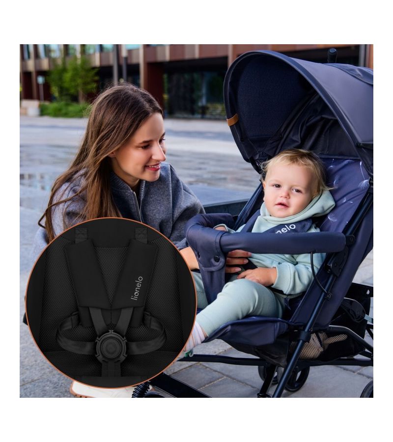 Lionelo Elia Βρεφικό Καρότσι Μπαστούνι Black Onyx