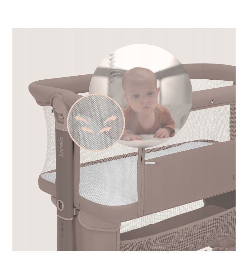 Lionelo Jodie Λίκνο Συγκοίμησης Beige Taupe