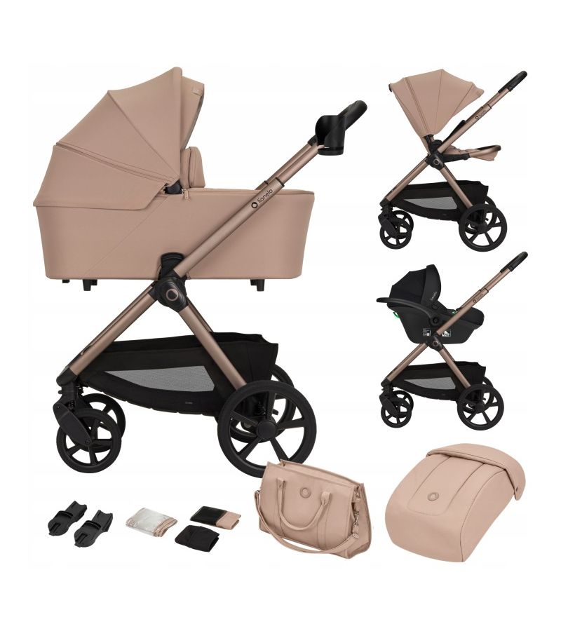 Lionelo Carmine Καρότσι Βρεφικό 3 σε 1 έως 22kg Beige Sand
