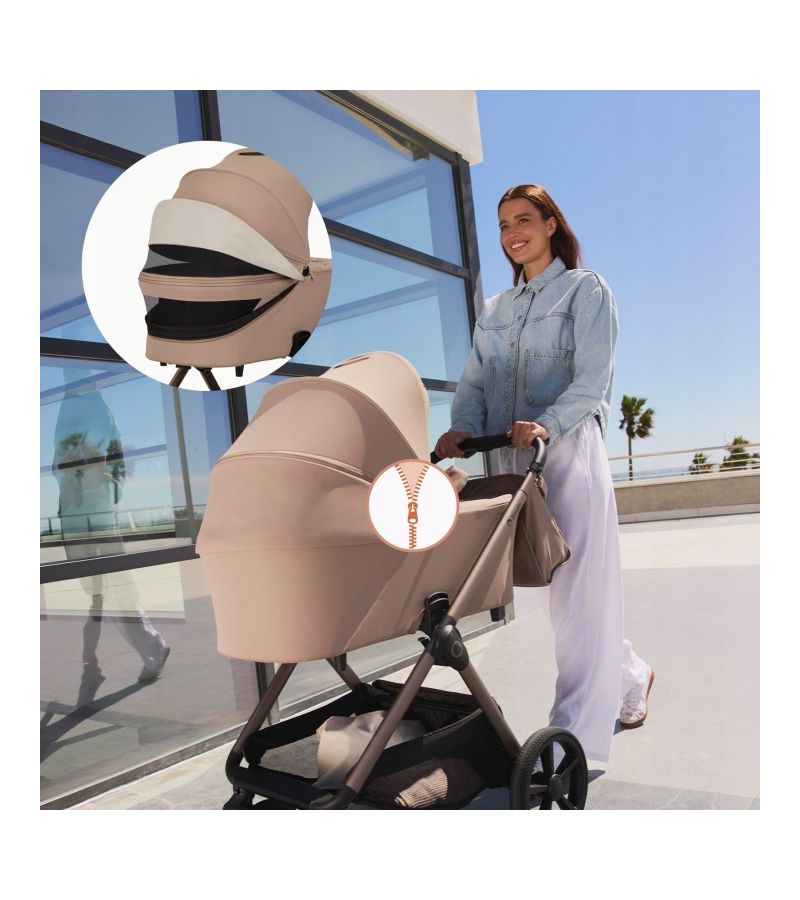 Lionelo Carmine Καρότσι Βρεφικό 3 σε 1 έως 22kg Beige Sand