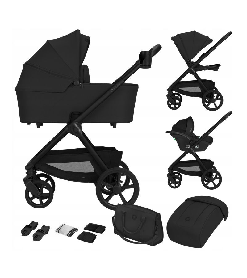 Lionelo Carmine Καρότσι Βρεφικό 3 σε 1 έως 22kg Black Onyx