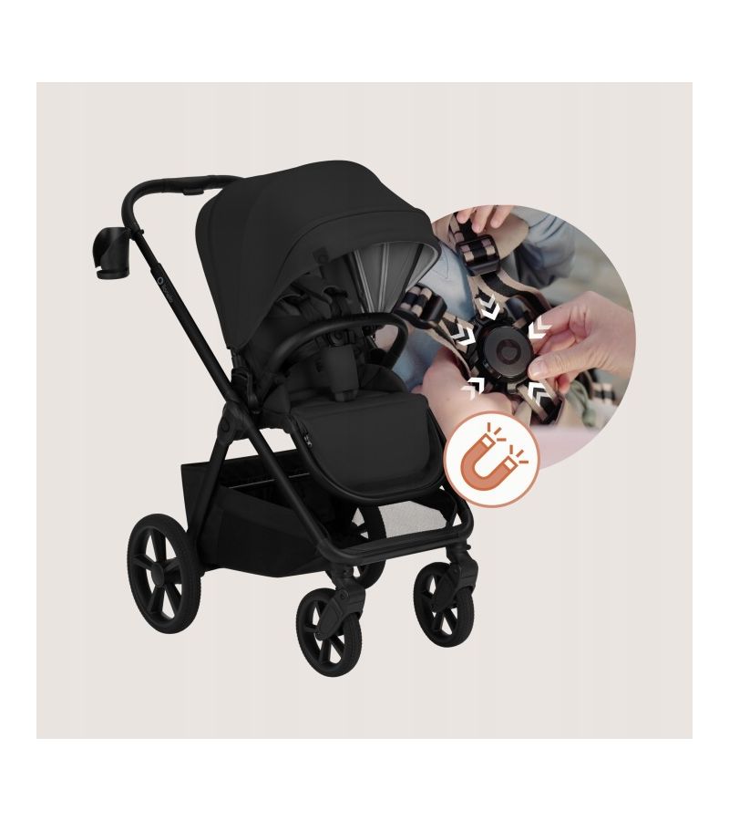 Lionelo Carmine Καρότσι Βρεφικό 3 σε 1 έως 22kg Black Onyx
