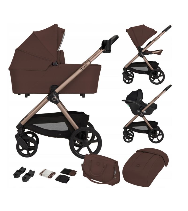 Lionelo Carmine Καρότσι Βρεφικό 3 σε 1 έως 22kg Chocolate