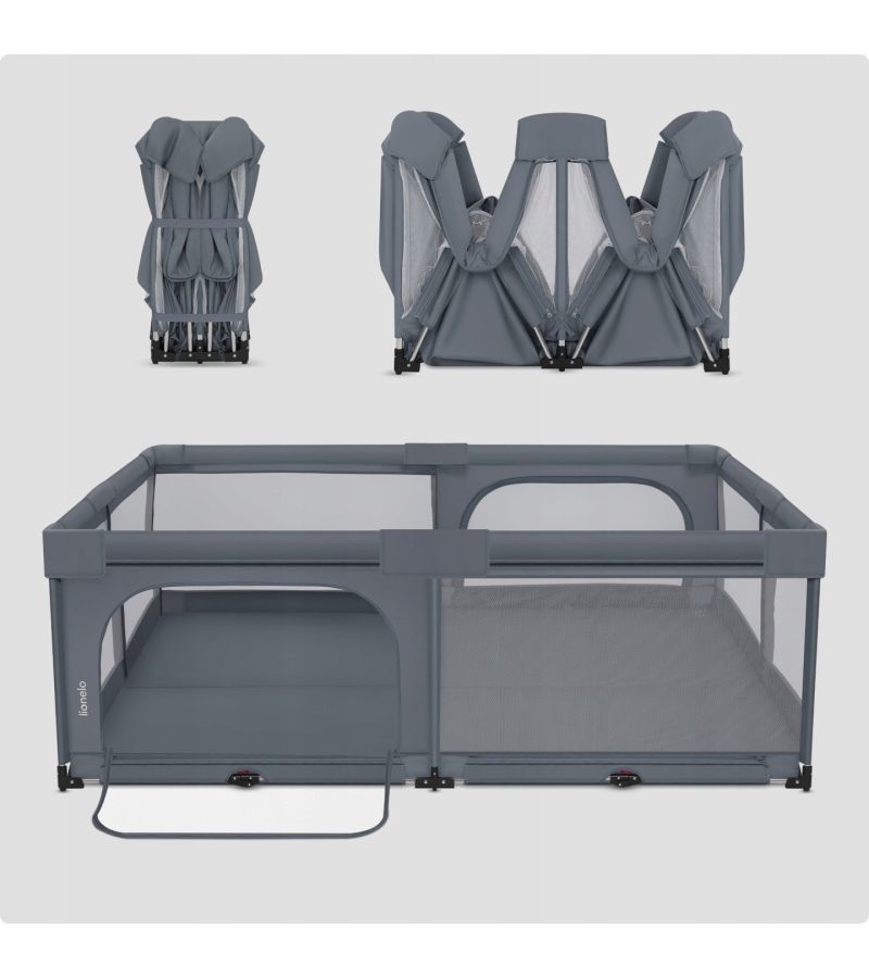 Lionelo Florence XL Easy Fold Πάρκο 180X200cm Gray Stone