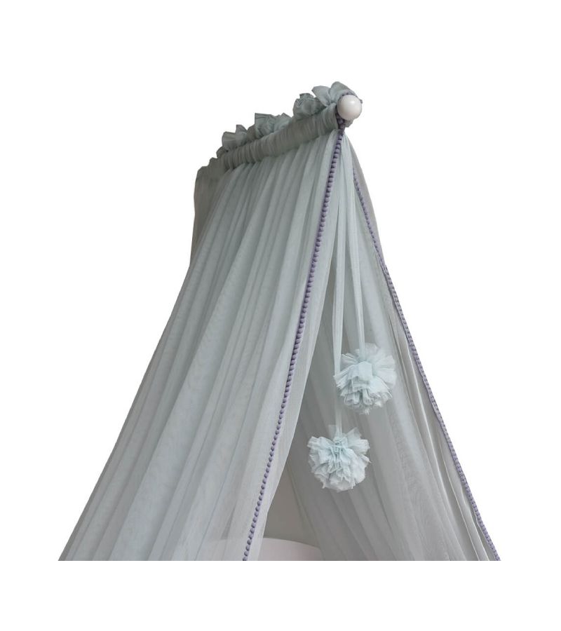 Κουνουπιέρα κρεβατιού BEBE STARS με pom pom MINT 603-184