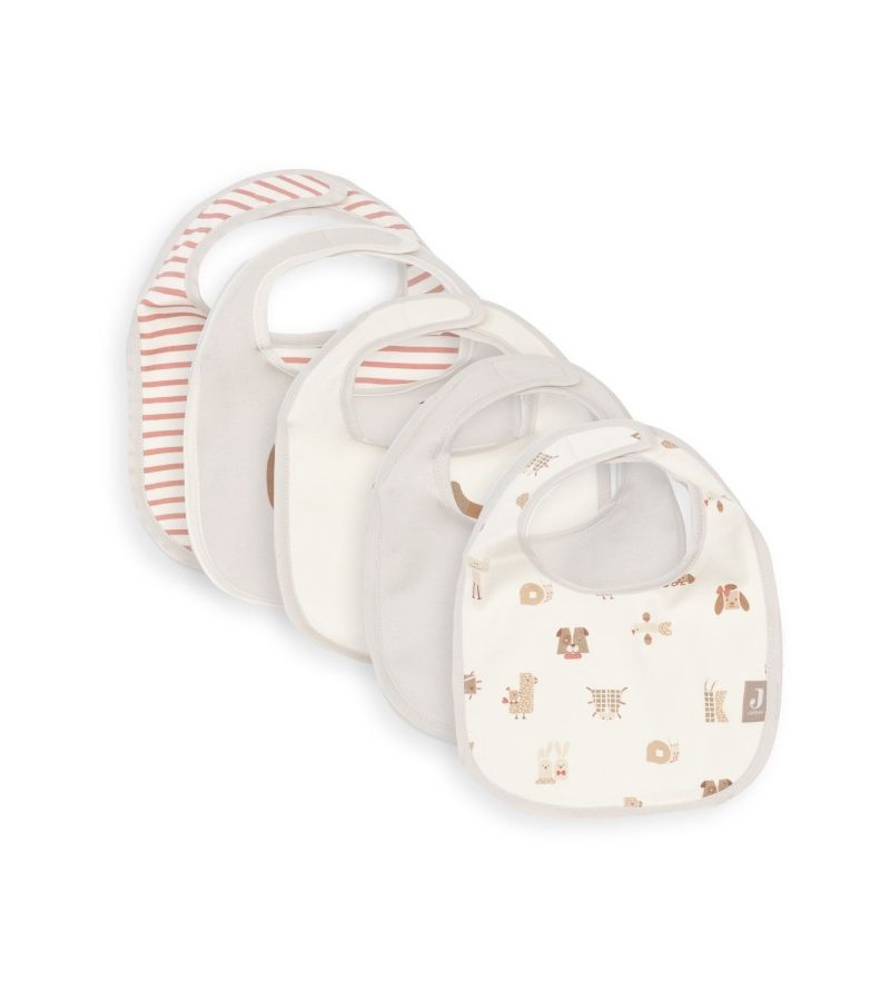 JOLLEIN Σετ 5 Αδιάβροχες Σαλιάρες Animal Friends Multicolor με Velcro 029-566-68154