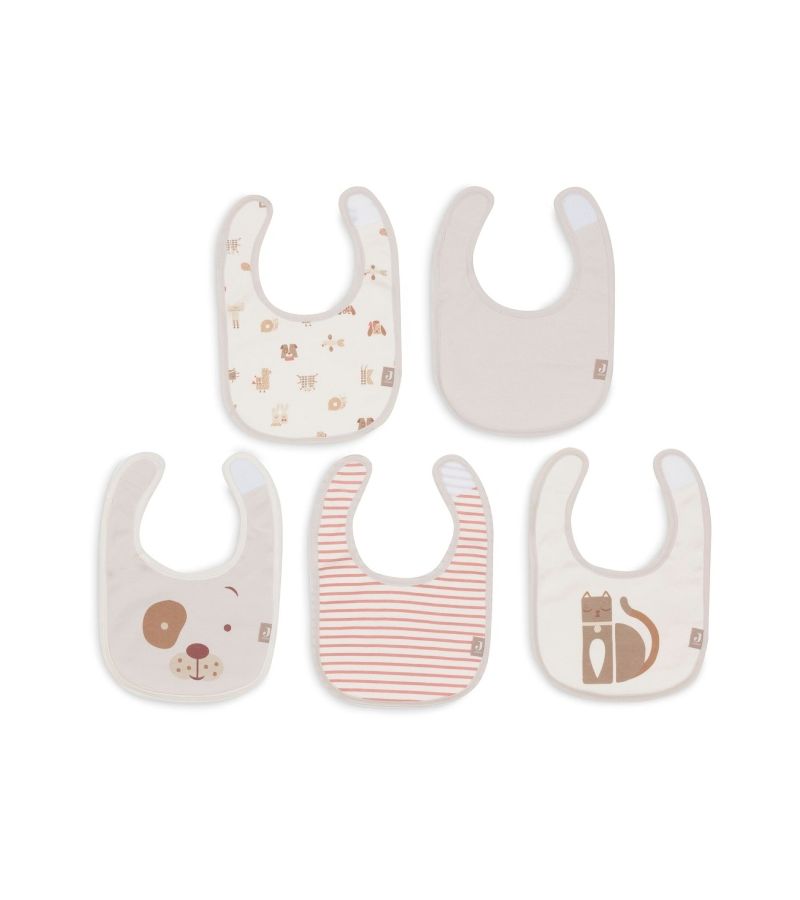 JOLLEIN Σετ 5 Αδιάβροχες Σαλιάρες Animal Friends Multicolor με Velcro 029-566-68154