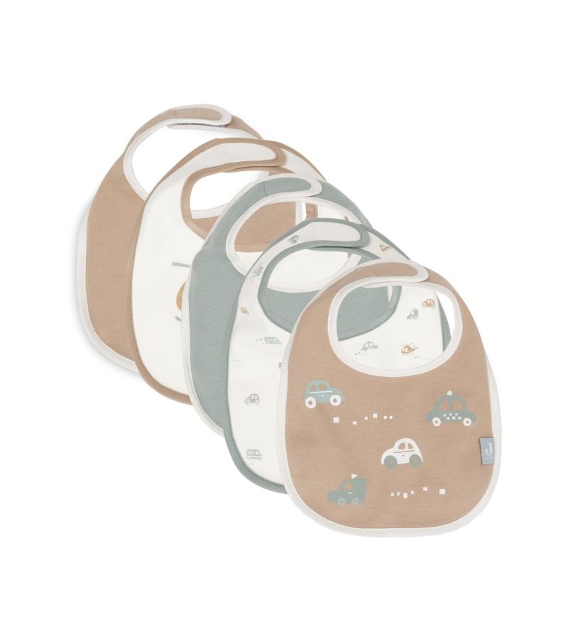 JOLLEIN Σετ 5 Αδιάβροχες Σαλιάρες On The Go Multicolor με Velcro 029-566-68075