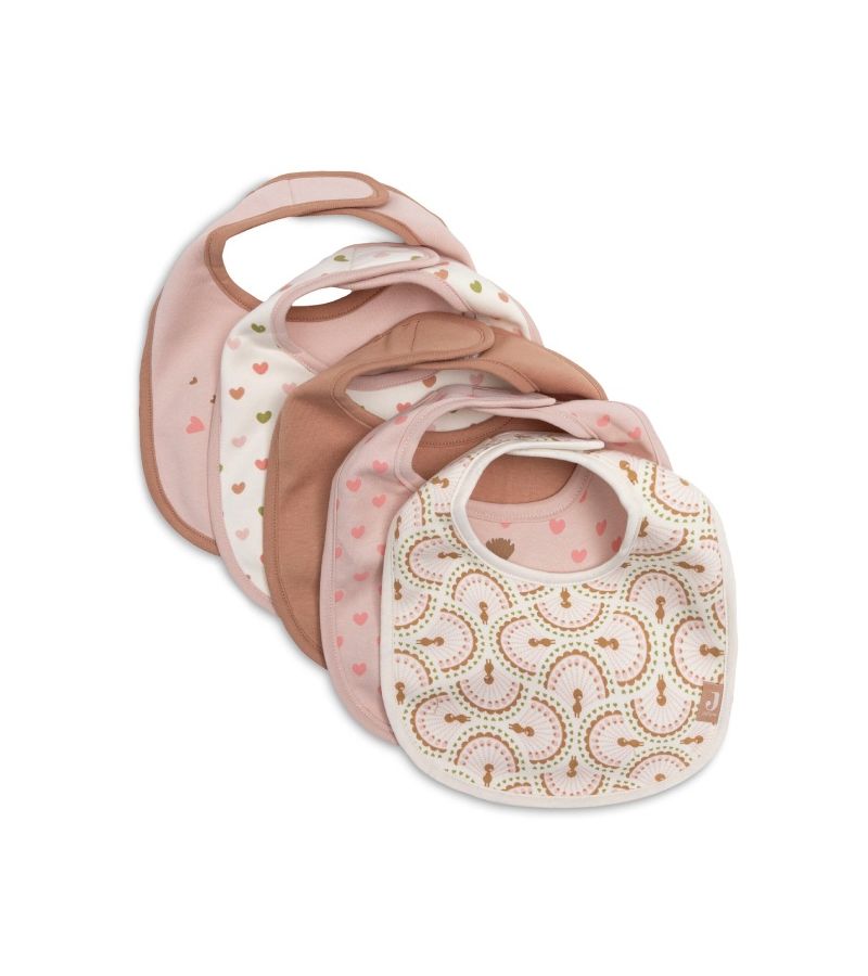 JOLLEIN Σετ 5 Αδιάβροχες Σαλιάρες Jersey Soft Plumes με Velcro 029-566-68200
