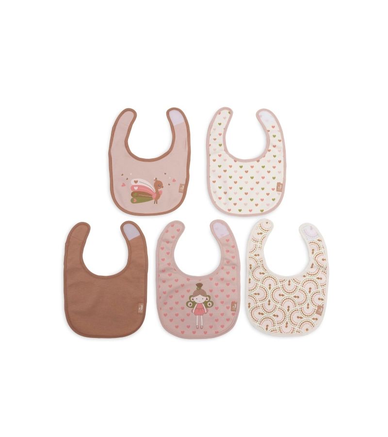 JOLLEIN Σετ 5 Αδιάβροχες Σαλιάρες Jersey Soft Plumes με Velcro 029-566-68200