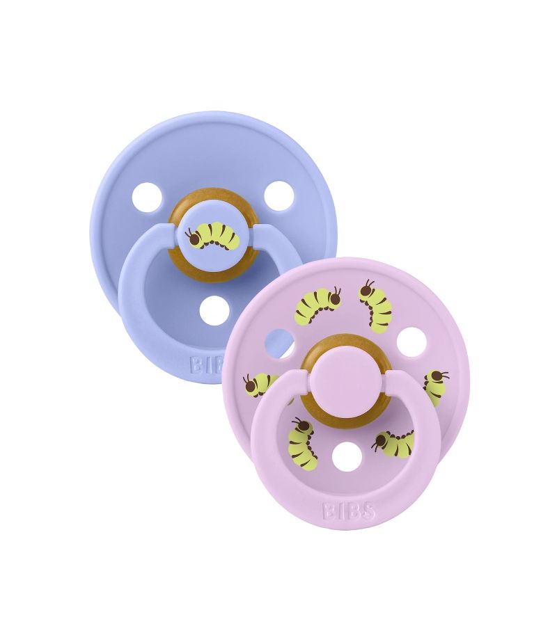 Πιπίλες BIBS STUDIO Caterpillar Mix Hush/Violet Latex 1 (0+ μηνών) 11051102