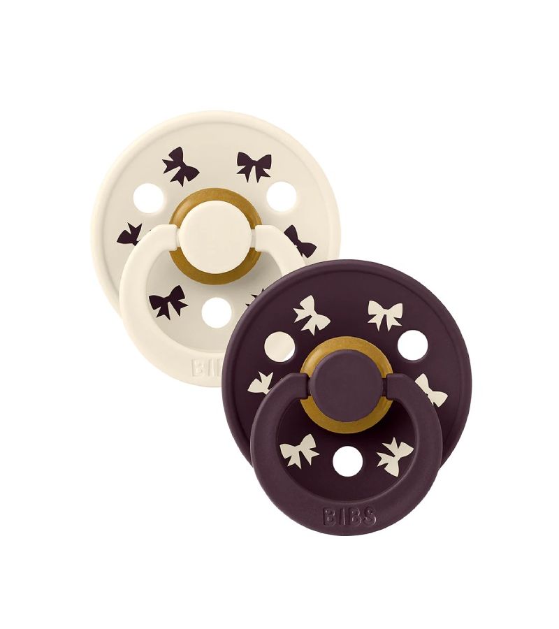 Πιπίλες BIBS Colour Holiday Ivory/Plum Latex 6+ μηνών 12027102