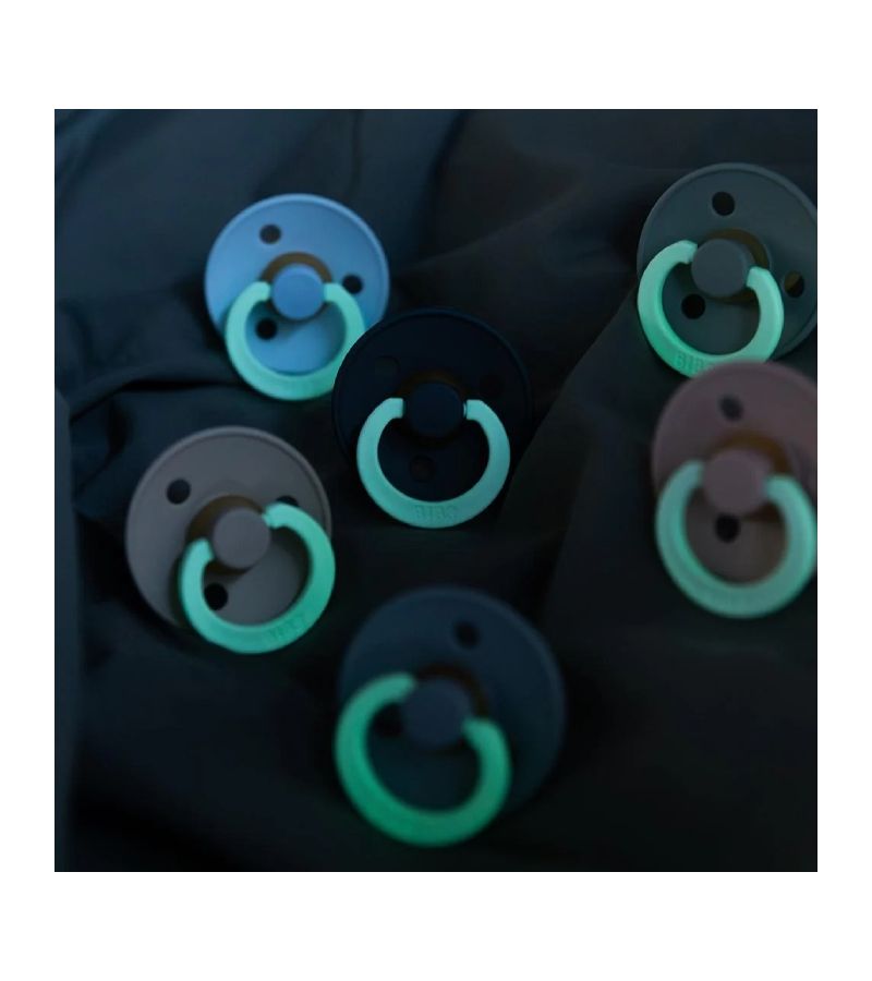 Πιπίλες BIBS Colour GLOW Petrol/Deep Space Latex 0+ μηνών 110455