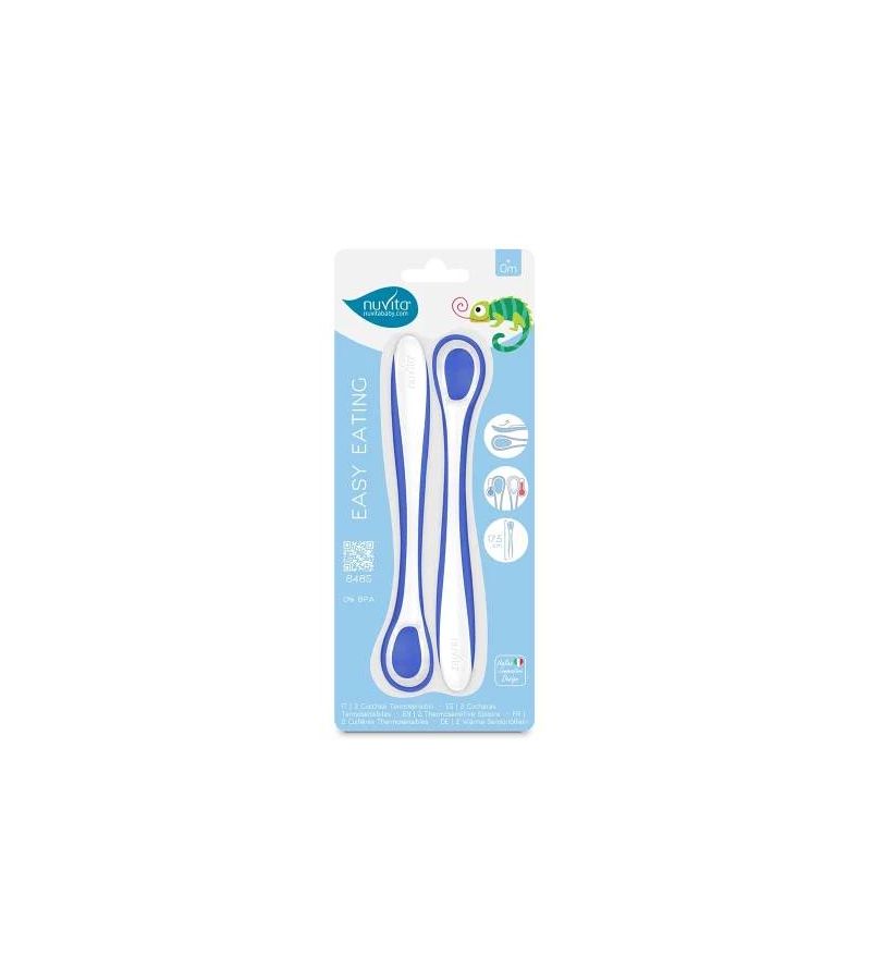 Σετ 2τμχ Κουτάλι με Ένδειξη Θερμότητας NUVITA 8485 Blue NU-PPPL0065