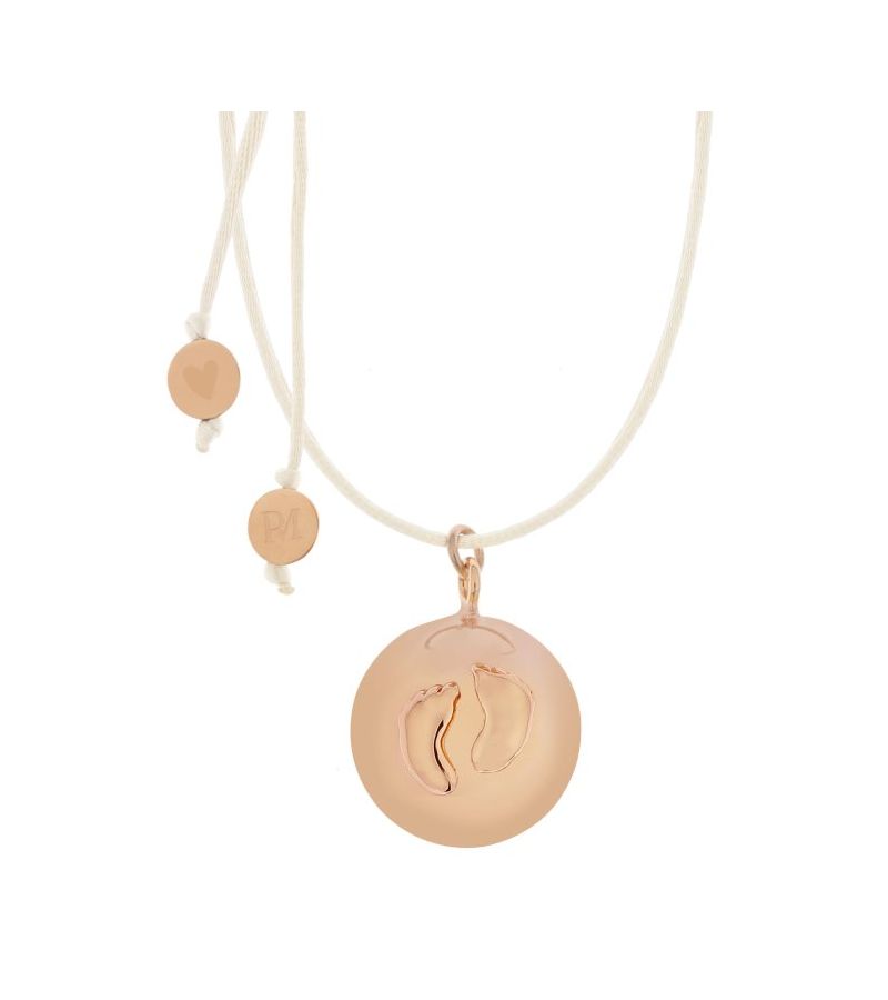Μουσικό μενταγιόν εγκυμοσύνης PROUD MAMA Sofie Rose Gold Πατουσάκια PM-671