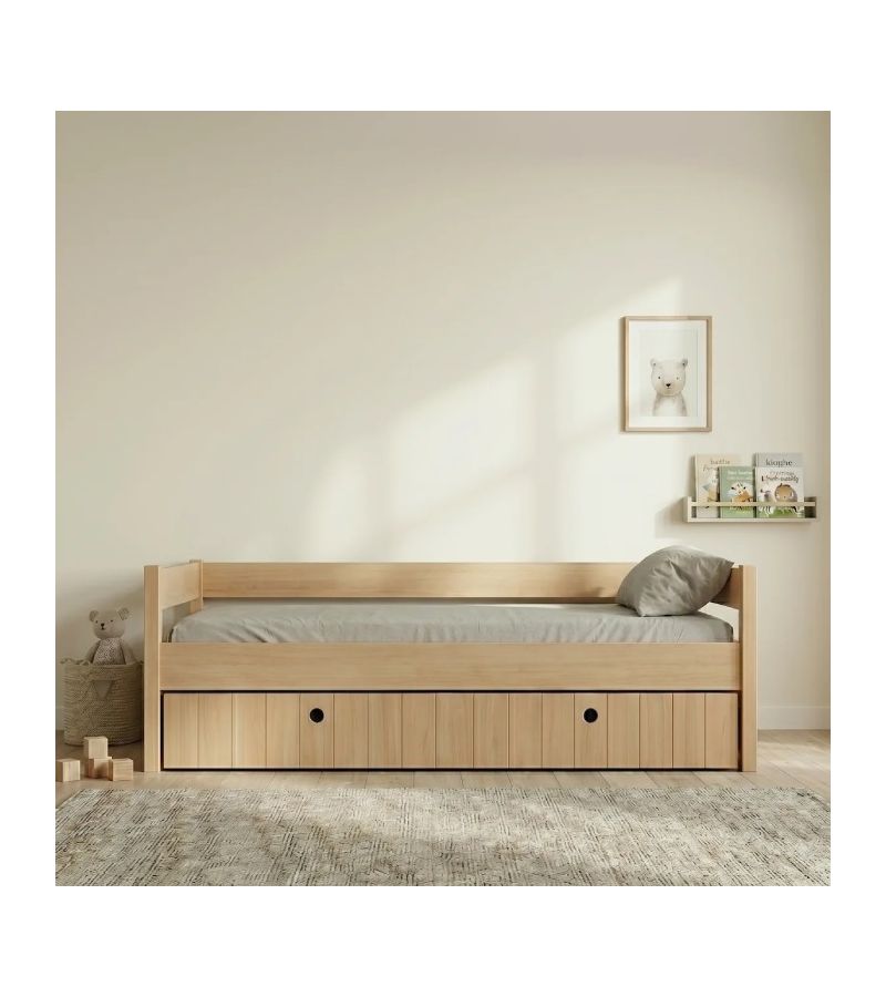 Kiddy Παιδικό Κρεβάτι Montessori 3 σε 1 με Αφαιρούμενη Σκεπή Natural CASA KIDS Μονό 90 × 200 cm