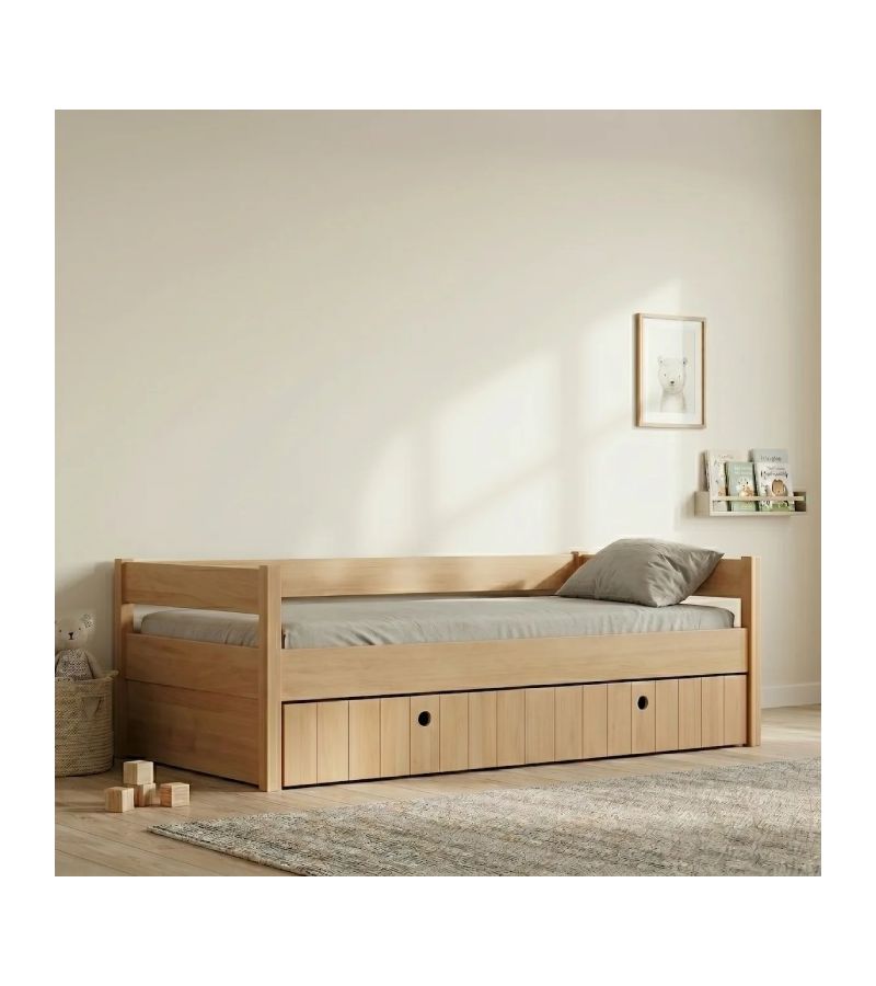 Kiddy Παιδικό Κρεβάτι Montessori 3 σε 1 με Αφαιρούμενη Σκεπή Natural CASA KIDS Μονό 90 × 200 cm
