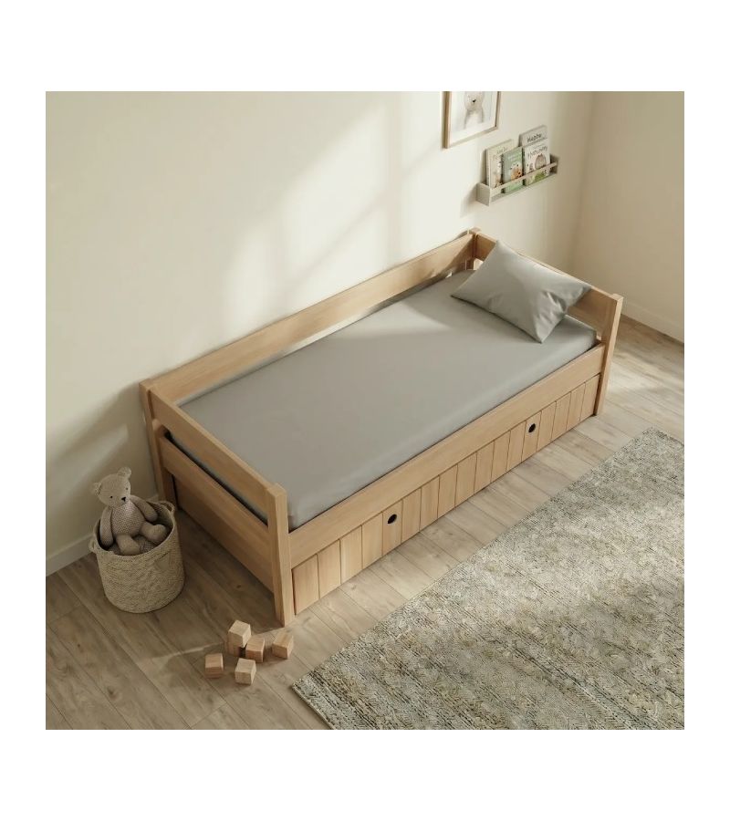 Kiddy Παιδικό Κρεβάτι Montessori 3 σε 1 με Αφαιρούμενη Σκεπή Natural CASA KIDS Μονό 90 × 200 cm