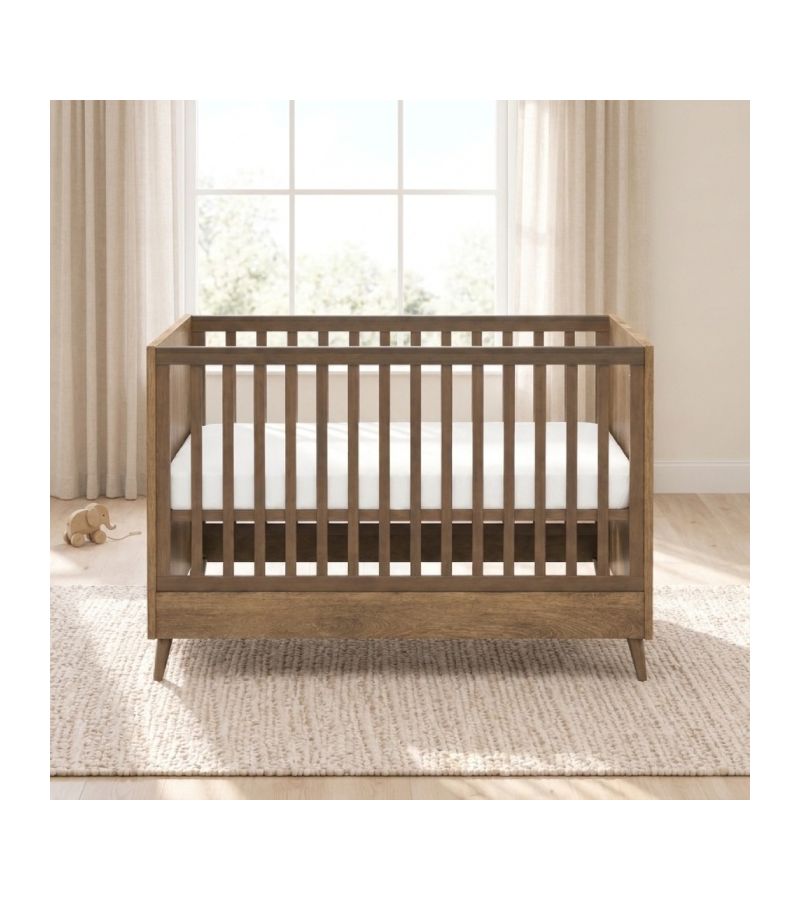 CASABABY Elia Walnut Βρεφικό Κρεβάτι Μετατρεπόμενο σε Προεφηβικό για στρώμα 140x70cm