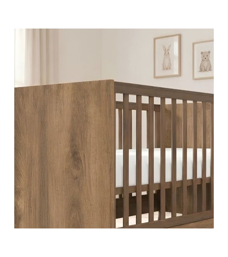 CASABABY Elia Walnut Βρεφικό Κρεβάτι Μετατρεπόμενο σε Προεφηβικό για στρώμα 140x70cm