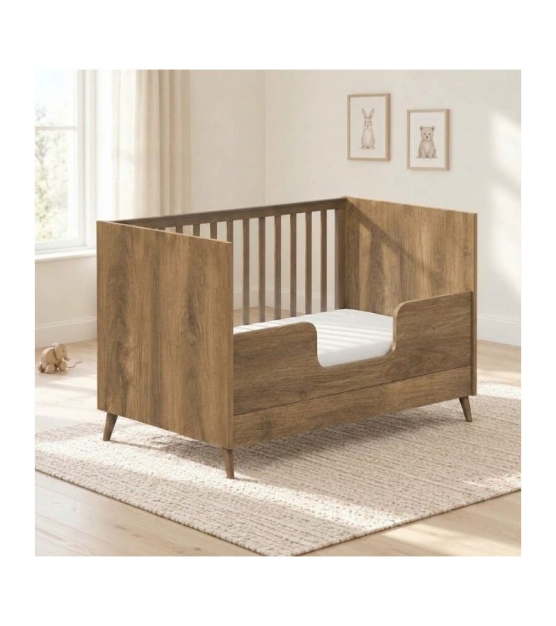 CASABABY Elia Walnut Βρεφικό Κρεβάτι Μετατρεπόμενο σε Προεφηβικό για στρώμα 140x70cm