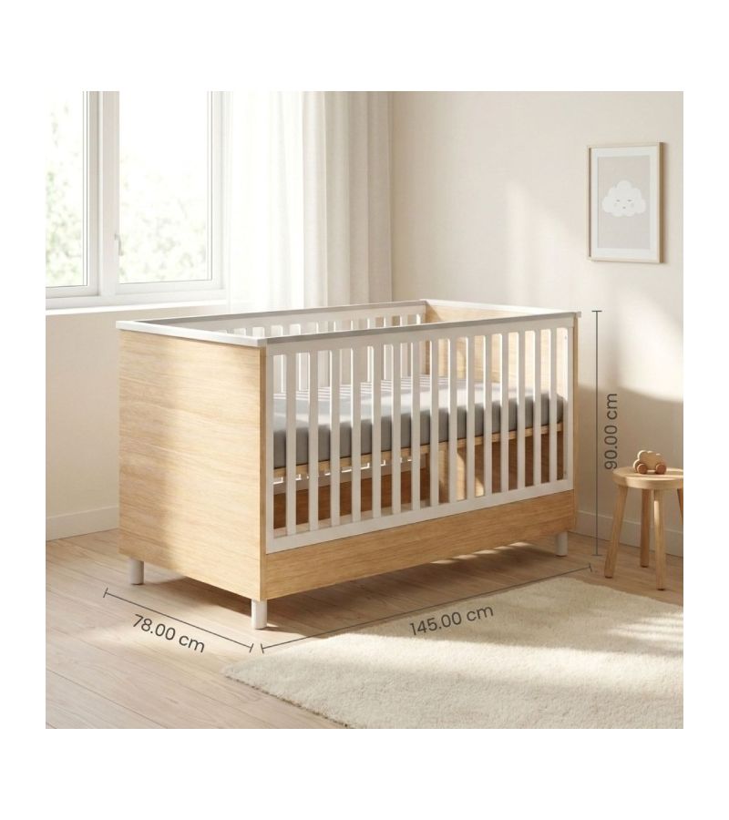 CASABABY Lumi Natural Βρεφικό Κρεβάτι Μετατρεπόμενο Σε Προεφηβικό για στρώμα 140x70cm