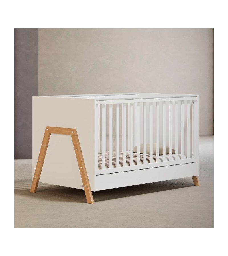 CASABABY Oslo White Βρεφικό Κρεβάτι Μετατρεπόμενο Σε Προεφηβικό για στρώμα 140x70cm