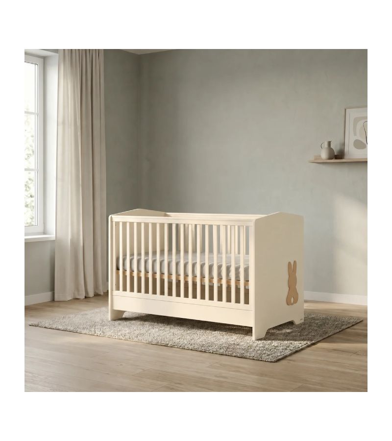 Casababy Rabbit Vanilla Bρεφικό κρεβάτι μετατρεπόμενο σε προεφηβικό για στρώμα 140x70cm