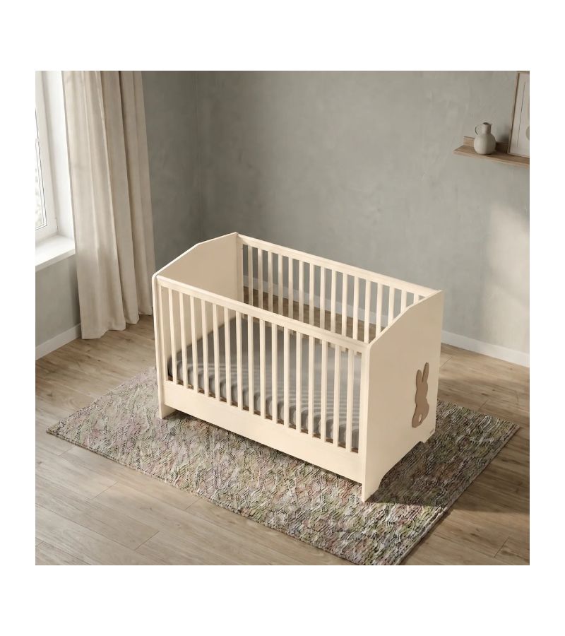 Casababy Rabbit Vanilla Bρεφικό κρεβάτι μετατρεπόμενο σε προεφηβικό για στρώμα 140x70cm