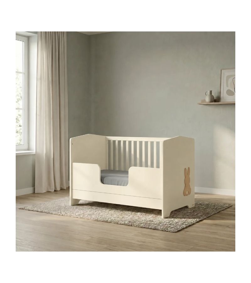 Casababy Rabbit Vanilla Bρεφικό κρεβάτι μετατρεπόμενο σε προεφηβικό για στρώμα 140x70cm