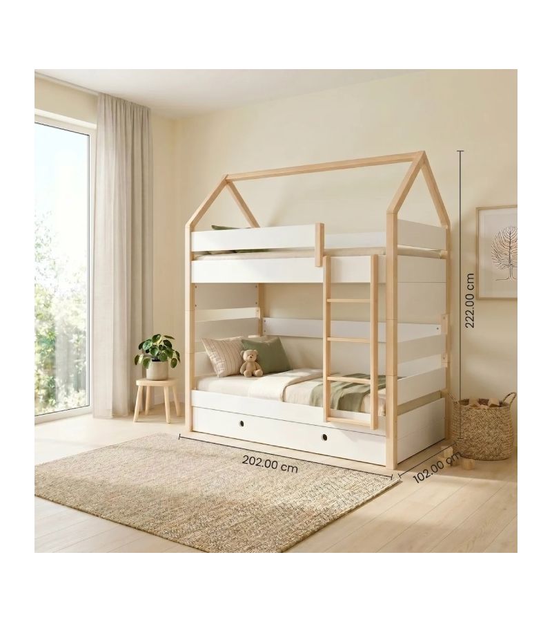 Kiddy CASA KIDS Παιδική κουκέτα διαιρούμενη Λάκα Μονή 90 × 200 cm