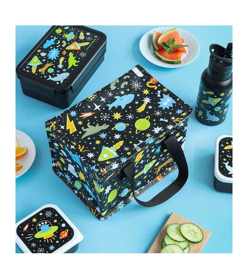 A LITLE LOVELY COMPANY Τσαντάκι μεταφοράς φαγητού 23x16x16 - Galaxy CBGABL27